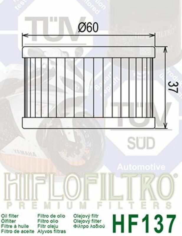 HIFLOFILTRO Oil Filter - HF137 HF137