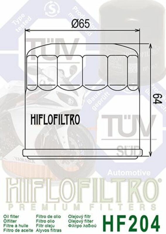 HIFLOFILTRO Oil Filter - HF204 HF204