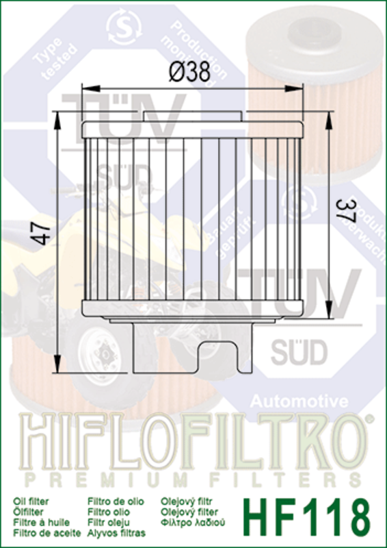 HIFLOFILTRO Oil Filter - HF118 HF118