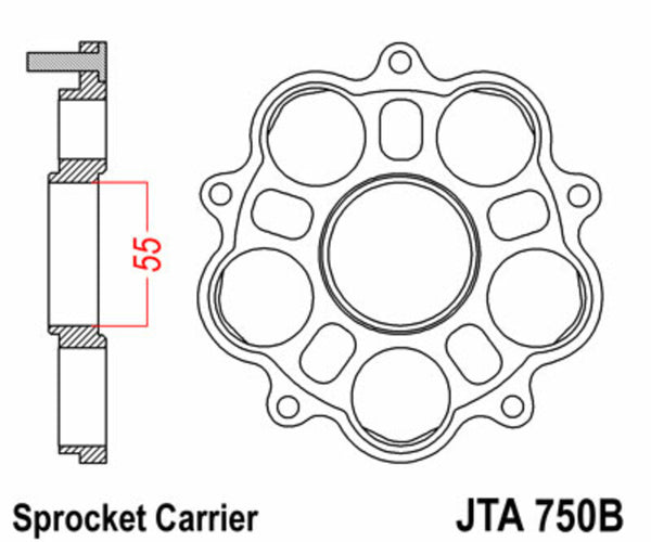 Stražnji nosač Sprocka Jt Sprocka - 5 Silentbloc Ducati JTA750B