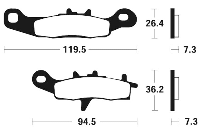 Tecnium MX/ATV saķepinātie metāla bremžu kluči - MO226 1022860