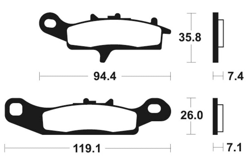 Tecnium MX/ATV saķepinātie metāla bremžu kluči - MO298 1022876