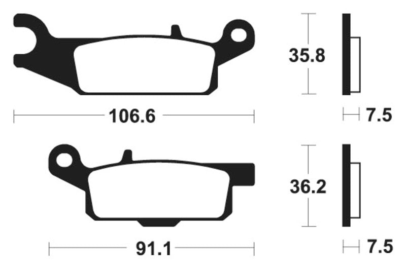 „Tecnium MX/ATV“ sukepintų metalinių stabdžių pagalvėlės - MO349 1022890