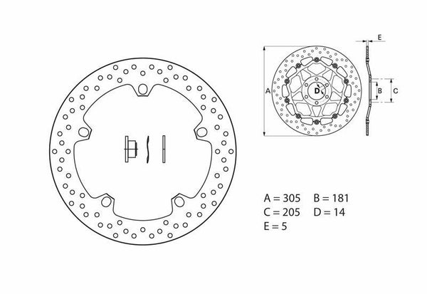 Brembo Serial Round Fix Brake Disk 168B407D6