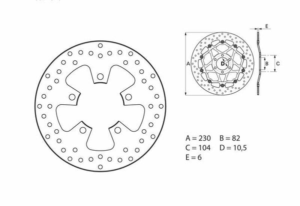 Brembo sērijveida apaļais fiksētais bremžu disks 68B40761