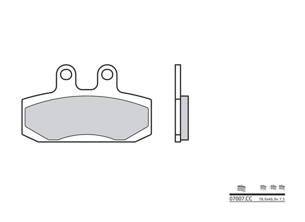Keramické brzdové podložky Brembo Scooter Ceramic - 07007CC 07007