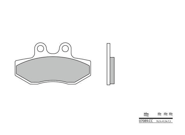 Uhlíkové brzdové brzdové doštičky Brembo Scooter - 07089CC 07089