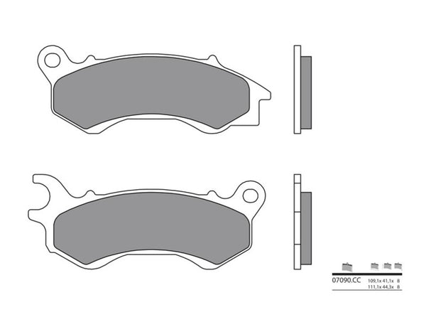Uhlíkové brzdové brzdové doštičky Brembo Scooter - 07090CC 07090