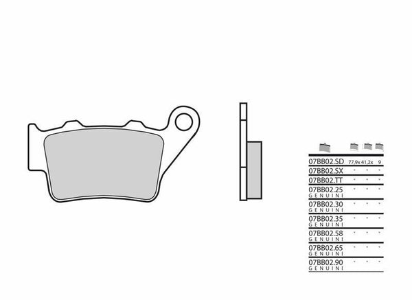 „Brembo Off -Road“ sukepinti metaliniai stabdžių pagalvėlės - 07BB02SX 07BB02SX