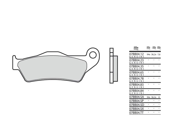 Brembo Street Sintred Metal Brzdí doštiční - 07BB04LA 07BB04LA