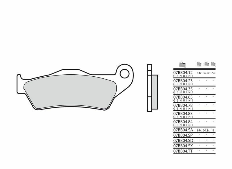 BREMBO Off-Road Sintered Metal Brake pads - 07BB04SD 07BB04SD