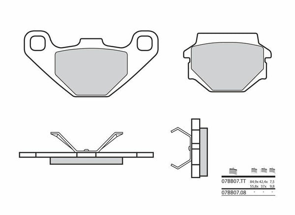 Brembo Street Carbon Ceramic Brake Pads - 07BB0708 07BB0708
