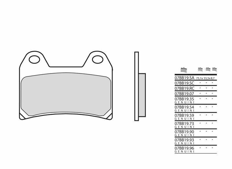 BREMBO Street Carbon Ceramic Brake pads - 07BB1907 07BB1907 
