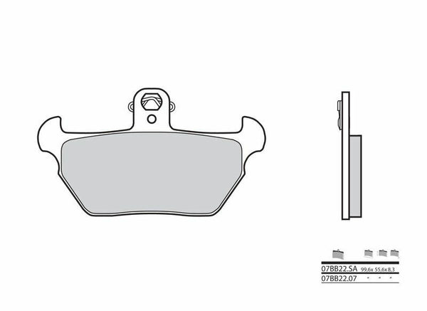 Brembo ielas saķepinātie metāla bremžu kluči - 07BB22SA 07BB22SA