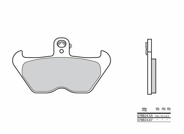 Brembo ielas saķepinātie metāla bremžu kluči - 07BB24SA 07BB24SA