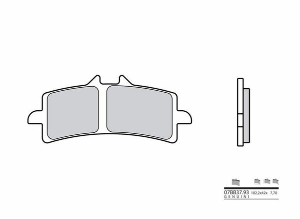 Brembo originálne spekané kovové brzdové doštičky - 07BB3793 07BB3793