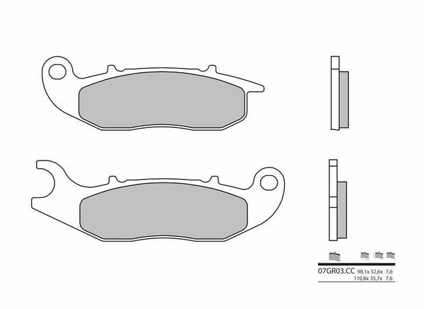 Brembo ielas oglekļa keramikas bremžu kluči - 07gr03cc 07gr03cc