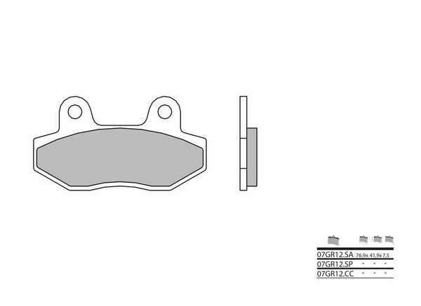 Brembo Street Carbon Ceramic Brake Pads - 07gr12cc 07gr12cc
