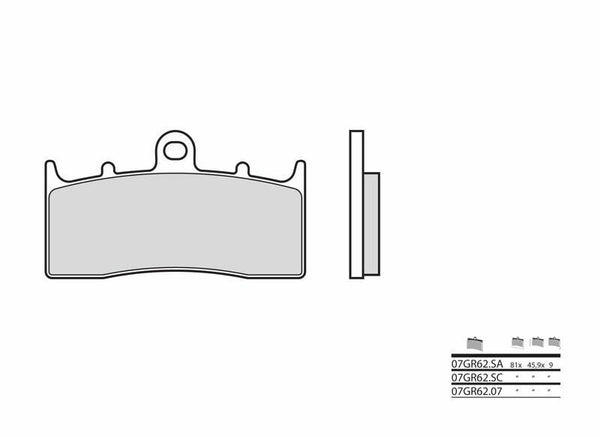 Brembo Street Carbon Ceramic Brake Pads - 07GR6207 07GR6207