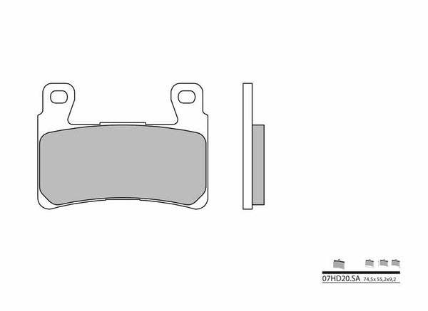 Brembo ielas saķepinātie metāla bremžu kluči - 07HD20SA 07HD20SA