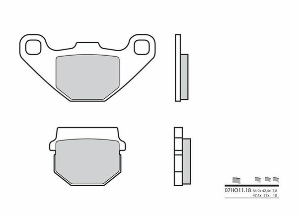 Brembo ielas oglekļa keramikas bremžu kluči - 07HO1118 07HO1118