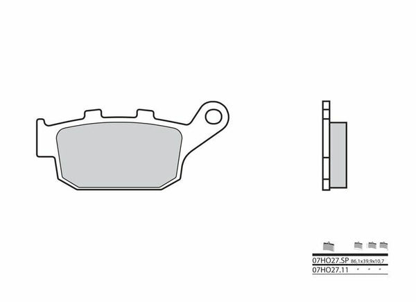Brembo ielas saķepinātie metāla bremžu kluči - 07HO27SP 07HO27SP