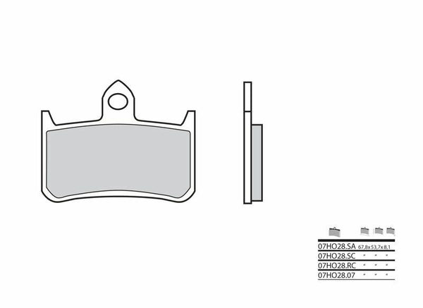 Brembo ielas saķepinātie metāla bremžu kluči - 07HO28SA 07HO28SA