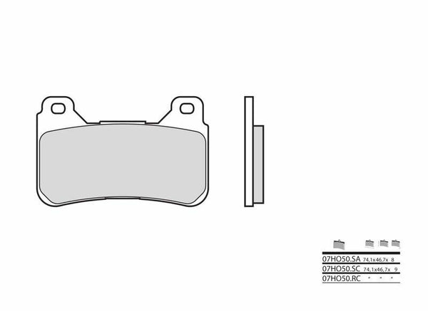 „Brembo“ konkurencijos anglies keramikos stabdžių pagalvėlės - 07HO50RC 07HO50RC