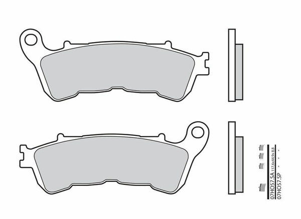 Brembo ielas saķepinātie metāla bremžu kluči - 07HO57SA 07HO57SA