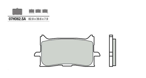Brembo ielas saķepinātie metāla bremžu kluči - 07HO62SA 07HO62SA