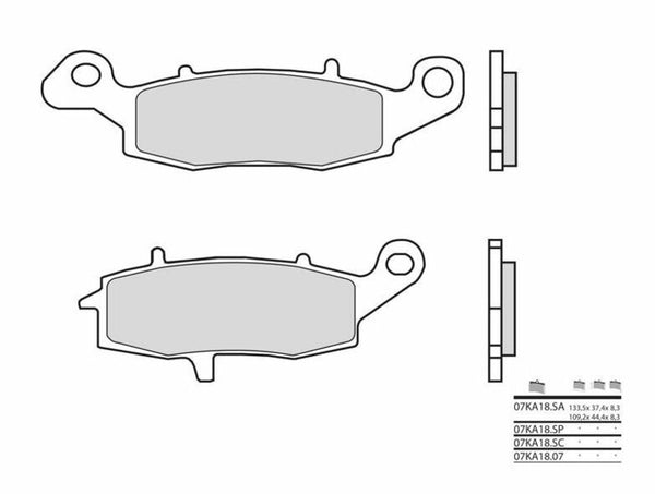 Brembo ielas saķepinātie metāla bremžu kluči - 07KA18SA 07KA18SA