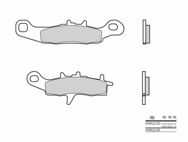 Brembo off -road Sintered Metal Brzdí - 07KA222SD 07KA22SD