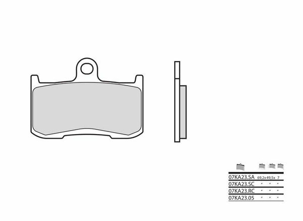 Brembo ielas saķepinātie metāla bremžu kluči - 07KA23SA 07KA23SA