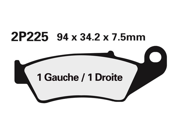 Nissin Off-Road polumetalni kočni jastučići-2P-225GS 2P-225GS