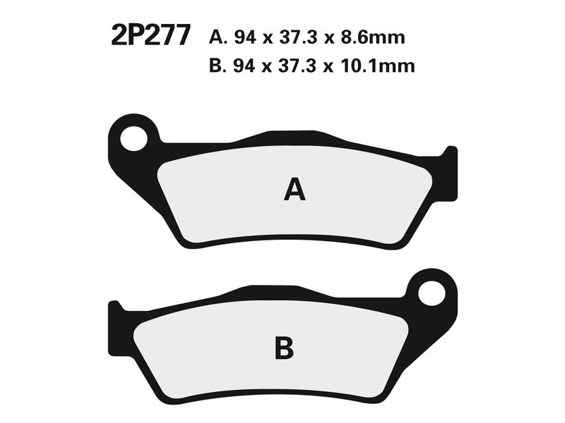 NISSIN Street pusiau metalinės stabdžių trinkelės - 2P-277NS 2P-277NS 