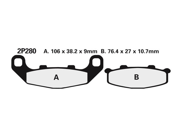 NISSIN Street Semi-Metallic Brake pads - 2P-280NS 2P-280NS 