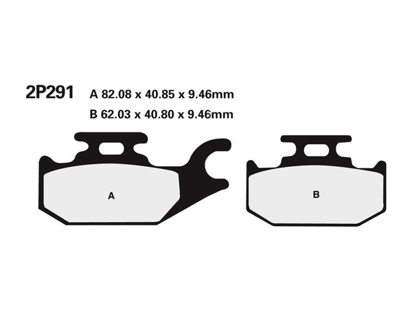 NISSIN Street Semi-Metallic Brake pads - 2P-291NS 2P-291NS 