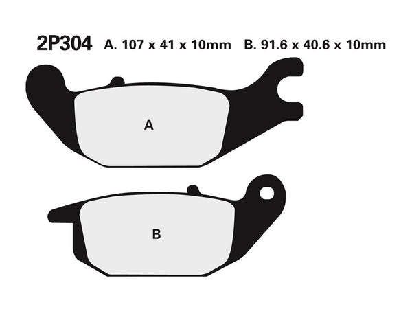 Nissin Street Semi-Metallic Brake Pads-2p-304Ns 2p-304ns