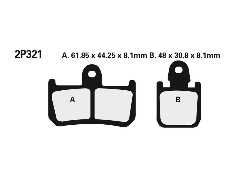 NISSIN Street /Off-Road sinterētās metāla bremžu uzlikas - 2P-321ST 2P-321ST 