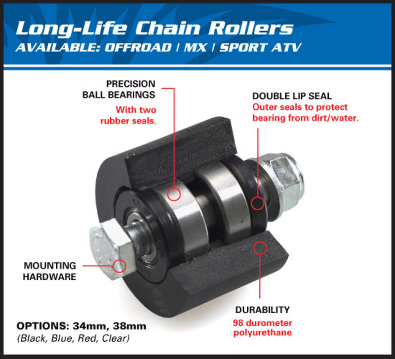 Sve kuglice gornji/donji lančani valjak Black Suzuki LTR250R/500R/Honda CR250R/500R 79-5006