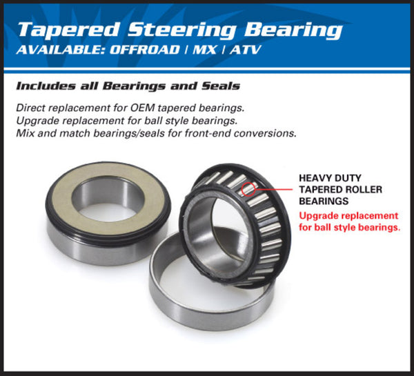 All Balls Steering Shaft Bearing Kit Suzuki GT250/GS400/GS550/GS750 22-1005