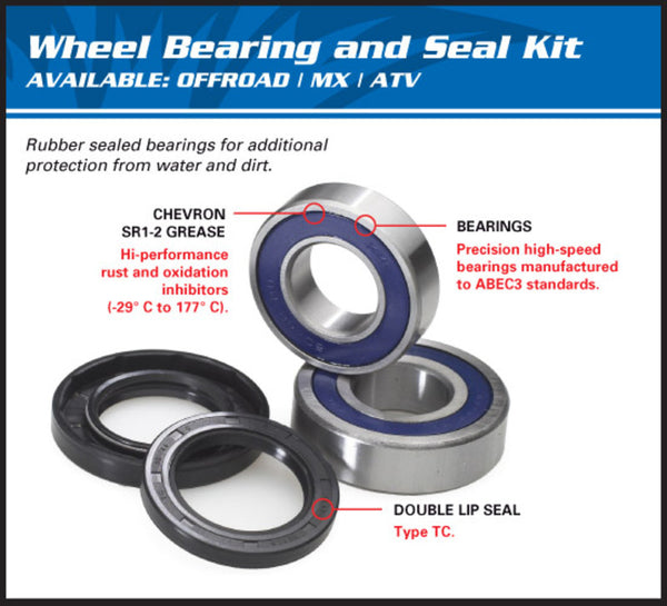 ALL BALLS Rear Wheel Bearing Kit Honda 25-1191 
