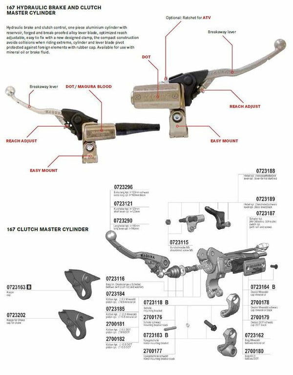 Magura Hymec 167 hidrauliskais sajūgs Honda CRF250R 2100307.0