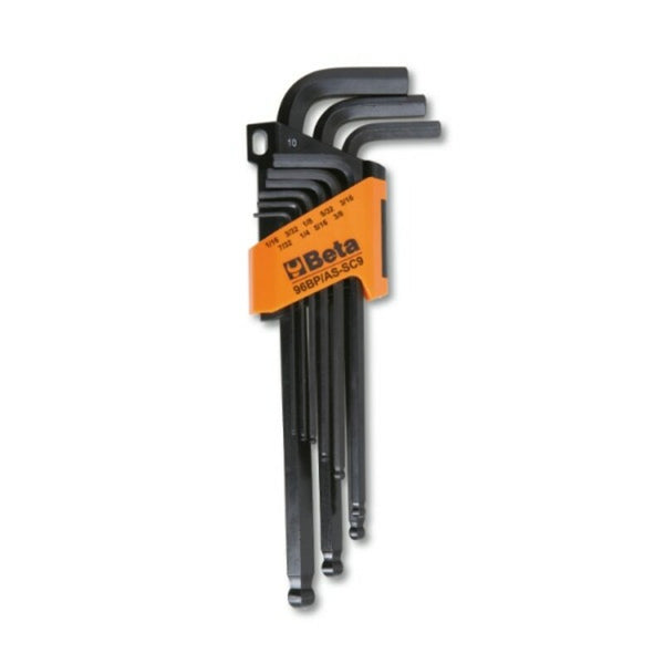 Beta Set of 9 Ball Head Offset Hexagon Key Wrenches 110 ° Extra Short Side 000961000