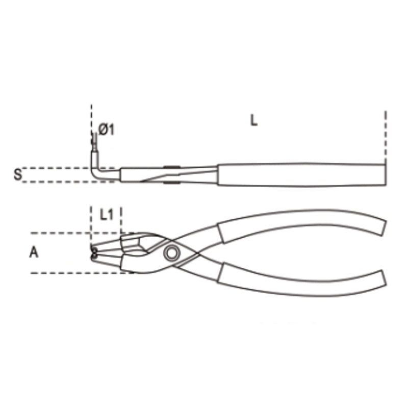 Beta Interné kliešte circlip 90 ° Bent Sheat Vzor 170 010340017