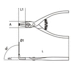 Beta išorinės circlipo replės 90 ° Bent modelio dydis 175 010380017