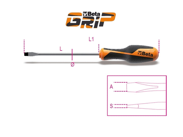 Beta Slotted Head Screwdriver 2.5x75mm 012600006