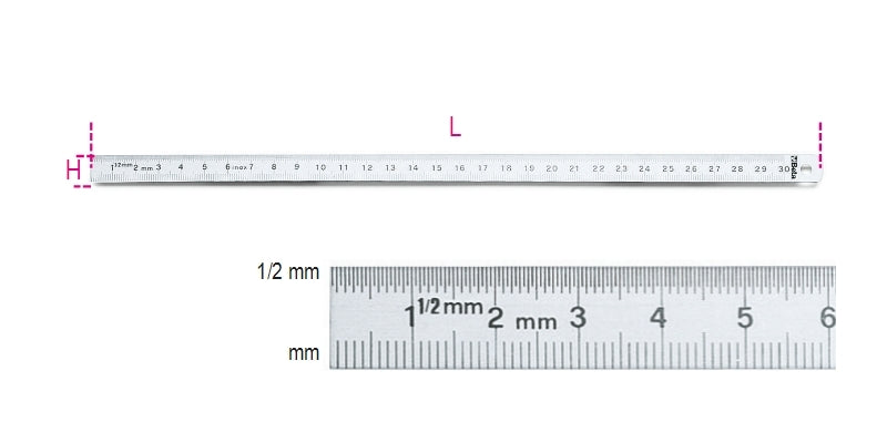 Beta lanksčios laipsniškos taisyklės 150 mm nerūdijančio plieno 016820015
