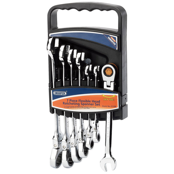 Draper 7 Artikulirani kombinirani ključevi za ratchet Set 25396.0