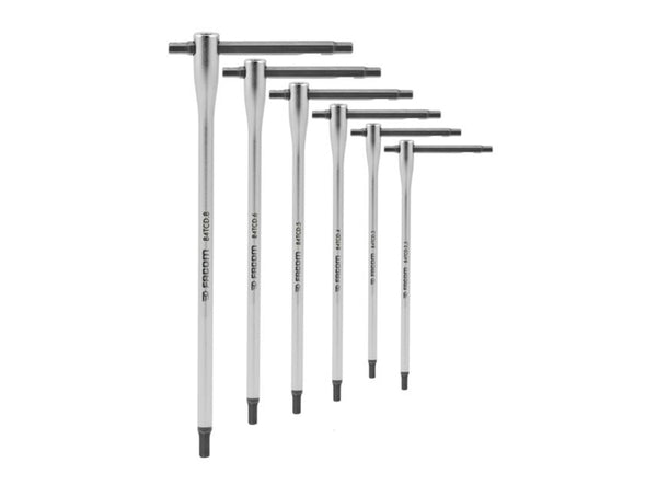 Facom Set of 6 Tee Wrenches with Sliding Bar 84TCD.J6PB